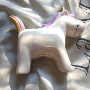 White Ceramic Unicorn Planter Piggybank